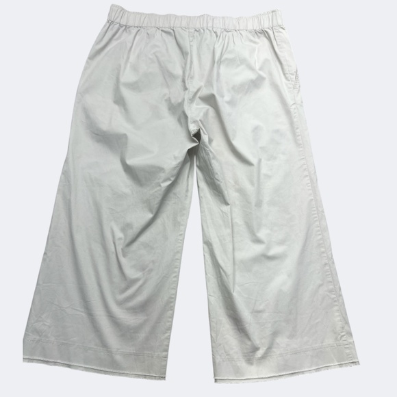 Eileen Fisher Pants 1X Light Gray Wide Leg Elastic Waist Side Zip Organic Cotton - Picture 2 of 13